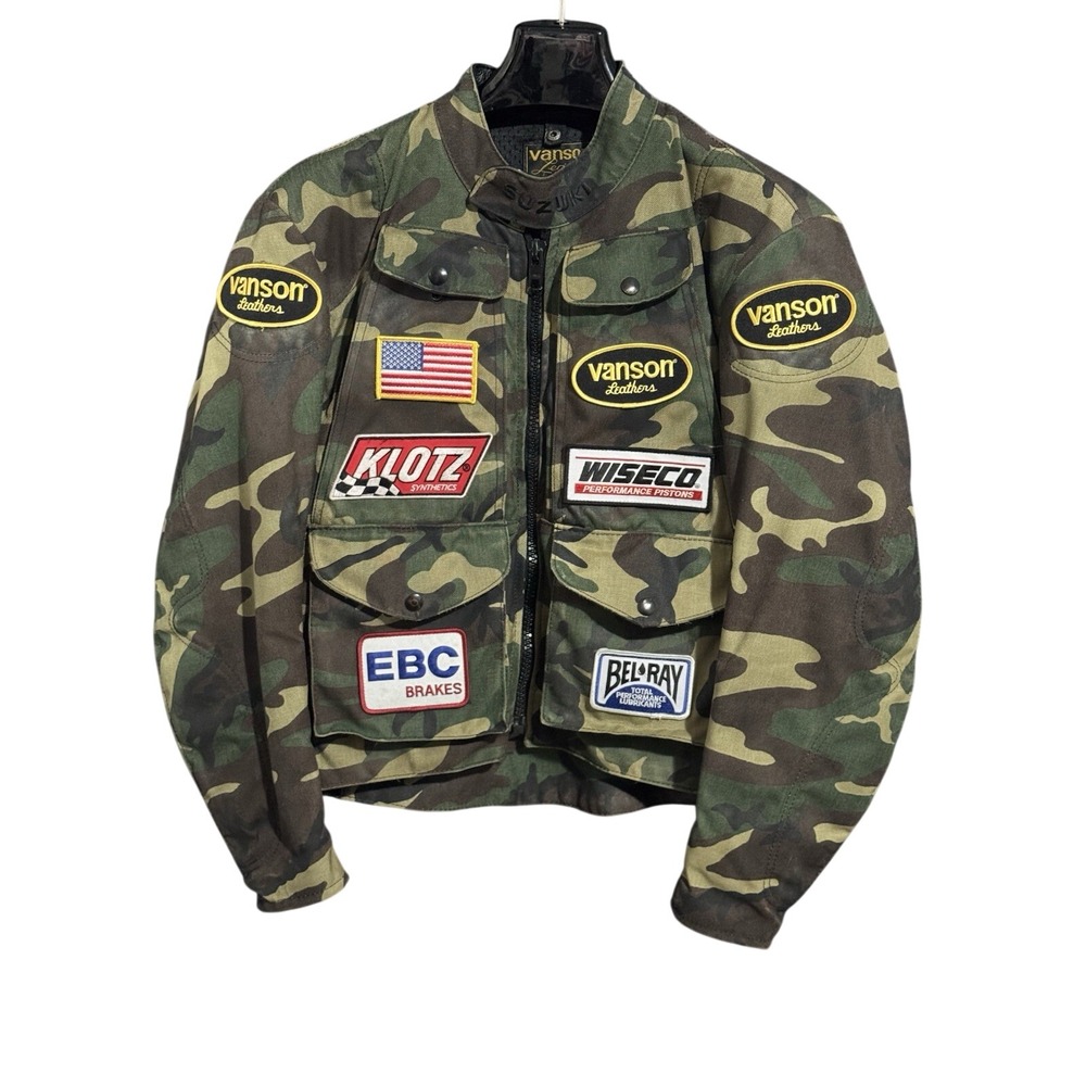 Size Medium - Vanson Custom Camouflage Motorcycle Jacket